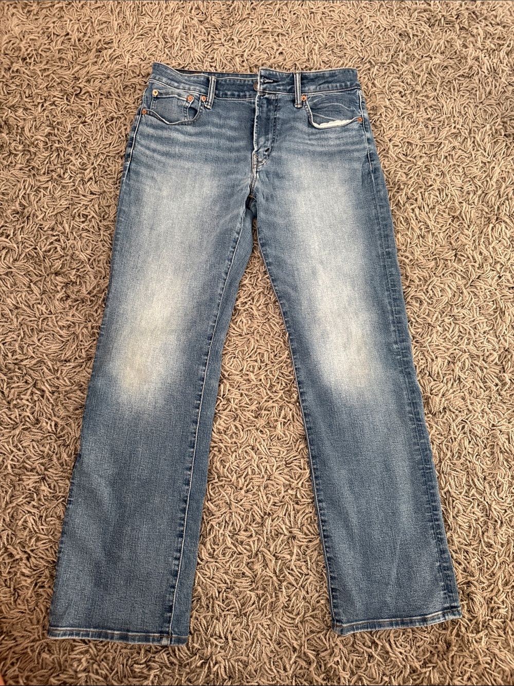 American Eagle Outfitters Men's Faded Blue Bootcut Jeans